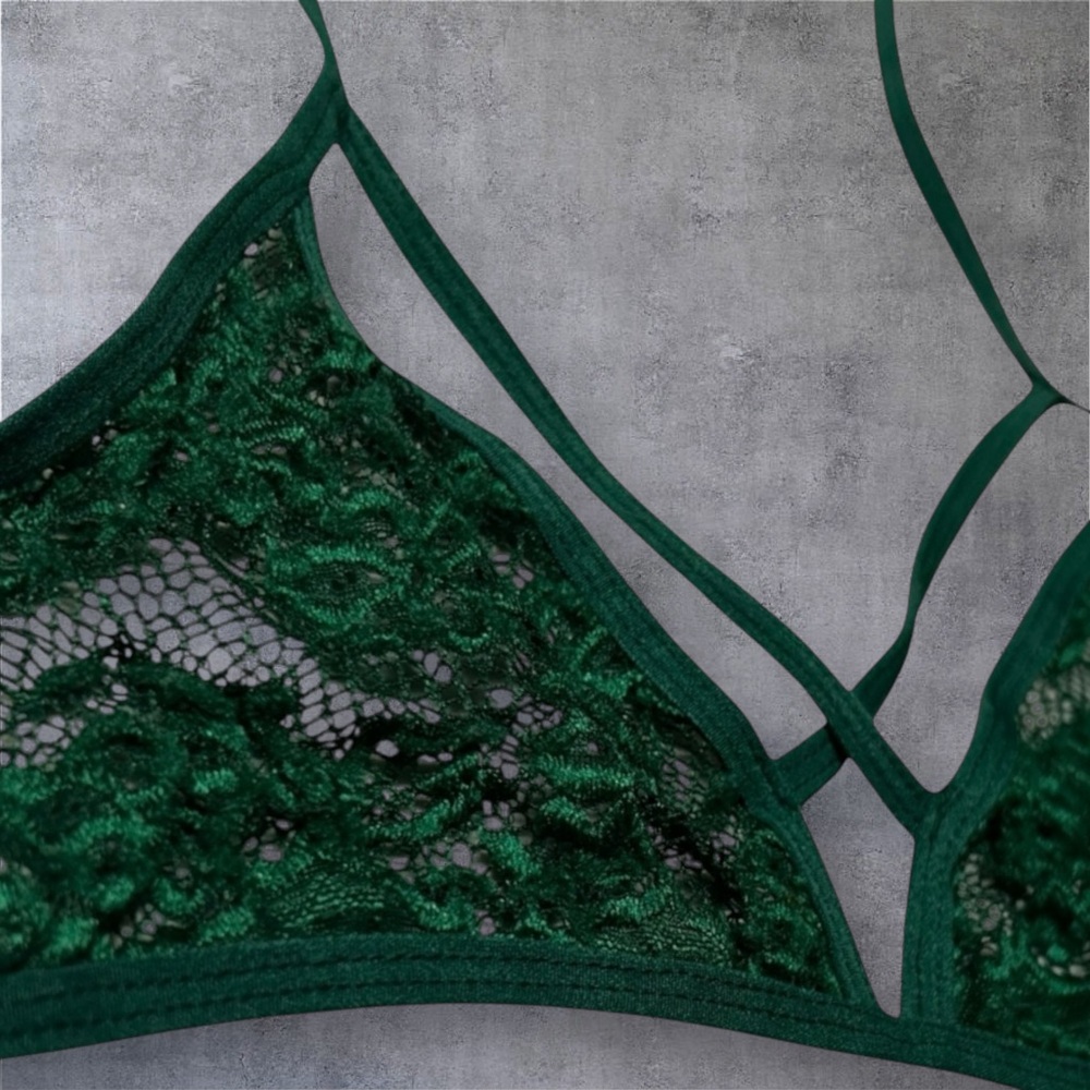 Lace Bralette in Dark Green
